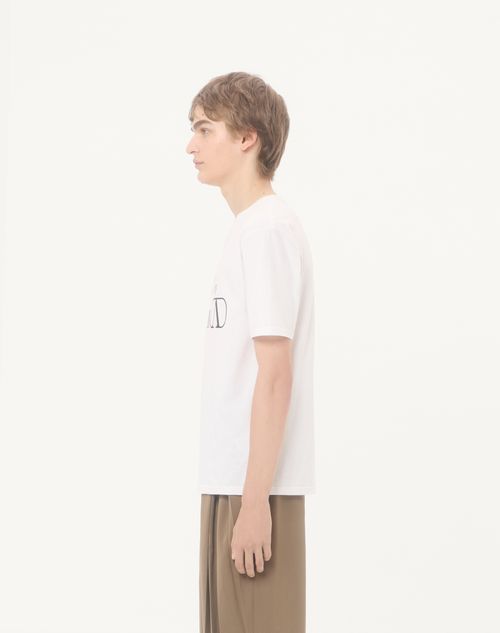 Valentino - 발렌티노 '유 캔 컴 투 마이 빌라' 프린트 코튼 저지 티셔츠 - 화이트/블랙 - 남성 - 티셔츠 & 스웻셔츠
