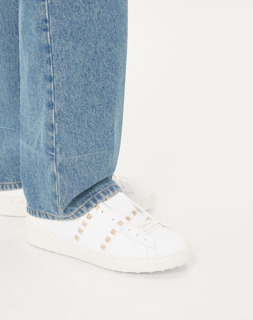 Valentino Garavani - Calfskin Rockstud Untitled Sneaker - White - Man - Sneakers