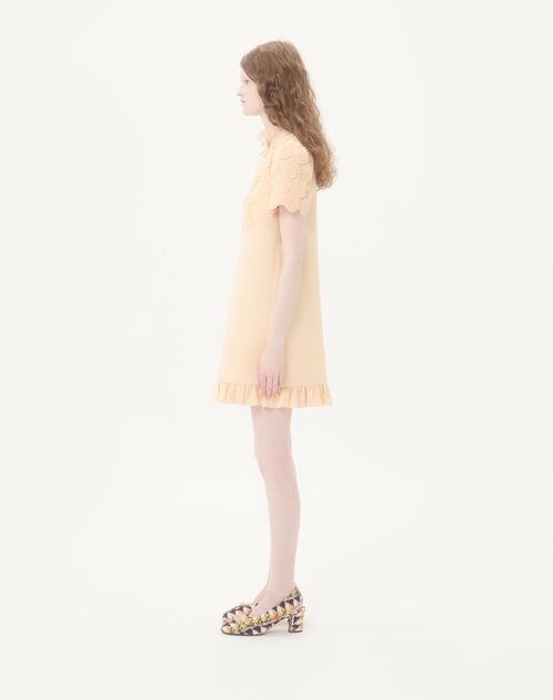 Valentino - Embroidered Crepe Couture Short Dress - Birch - Woman - Dresses