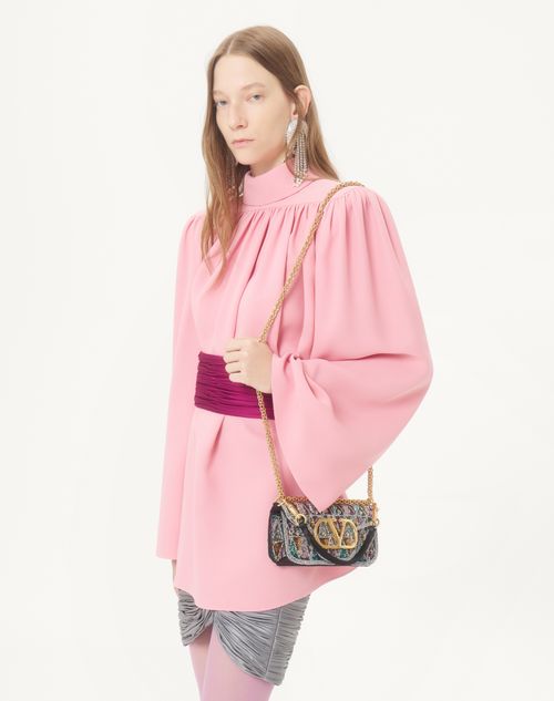 Valentino Garavani - Valentino Garavani Locò Small Embroidered Shoulder Bag - Multicolor - Woman - Shoulder Bags