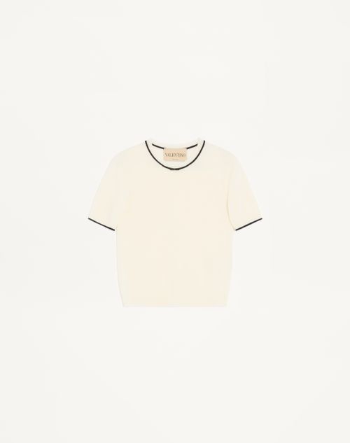 Valentino - Wool Jumper - Ivory/black - Woman - Knitwear