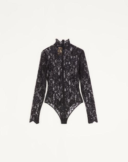 Valentino Floral Lace Body Woman Black Xs