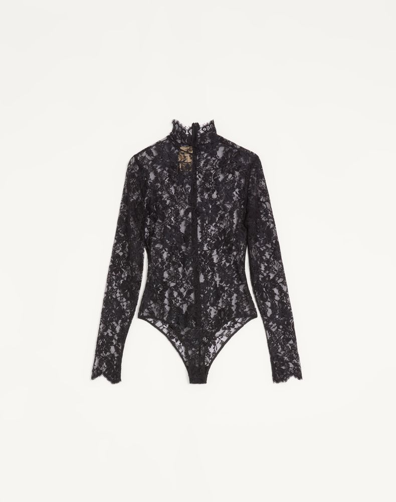 Valentino Women's Black Floral Lace Body Woman Xl