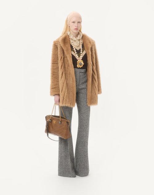 Valentino - Seersucker Lamé Shirt - Birch - Woman - Shirts And Tops