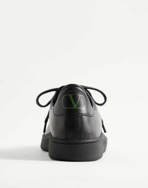 Valentino Garavani - Royco Sneaker In Nappa Calfskin - Black/green - Man - Sneakers
