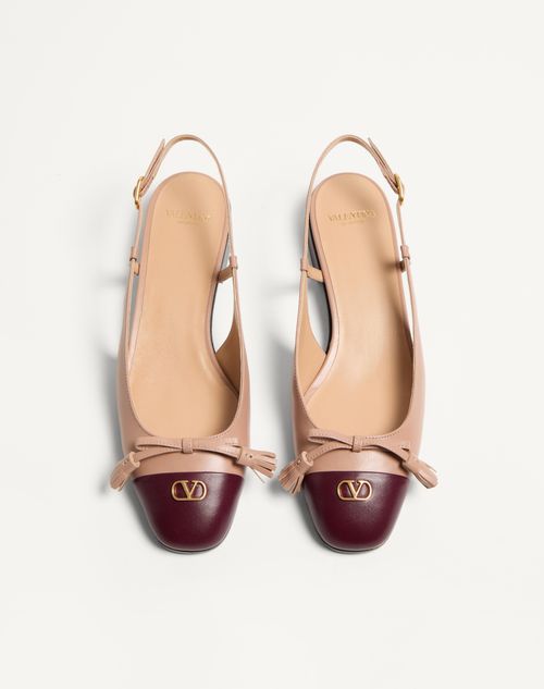 Valentino Garavani - Valet Du Roi Kid Slingback Ballerina 25mmm - Rose Cannelle/garnet - Woman - Ballerinas