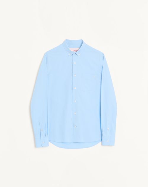 Valentino - Cotton Poplin Shirt - Sky Blue - Man - Shirts