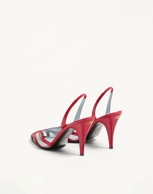 Valentino Garavani - Impudance Slingback Pumps In Kidskin And Mesh 90mm - Rouge Pur/nude - Woman - Pumps