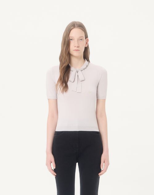 Valentino - Embroidered Wool Jumper - Lilac - Woman - Knitwear