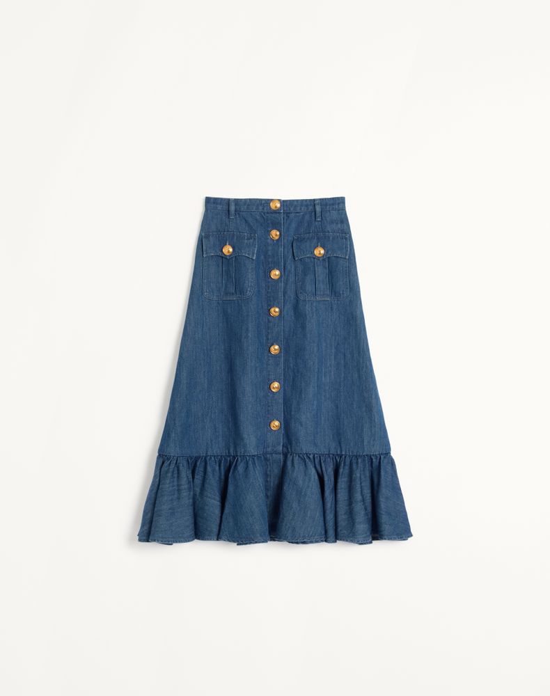 Valentino Women's Denim Lightweight Skirt Woman 48