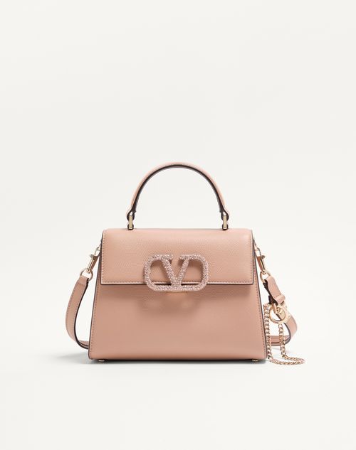 Valentino Garavani - Small Vsling Handbag With Jewel Embroidery - Rose Cannelle - Woman - Top Handle Bags