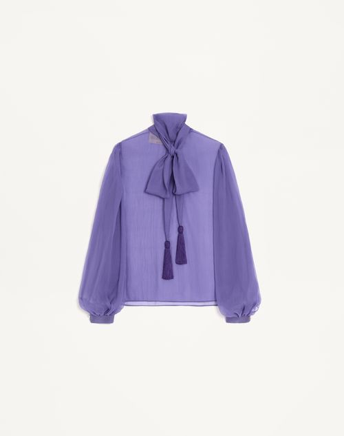Valentino Chiffon Creponne Top Woman Lilac 42