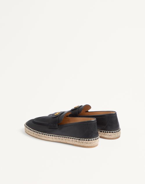 Valentino Garavani - Palm Avenue Calfskin Loafer - Black - Man - Loafers And Driver