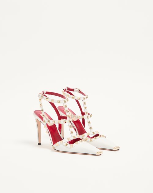 Valentino Garavani - ロックスタッズ キッドスキン パンプス 100mm - ホワイト - ウィメンズ - パンプス