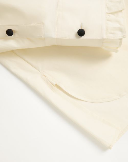 Valentino - Camicia In Popeline Di Cotone Con Plastron E Rouches - Panna - Uomo - Camicie