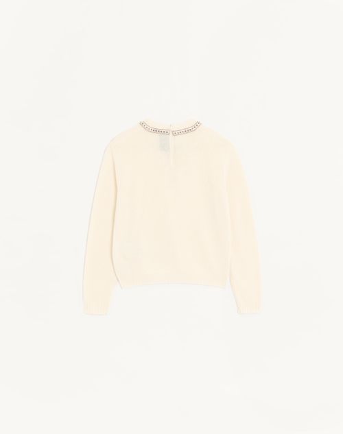 Valentino - Embroidered Wool Jumper - Ivory - Woman - Knitwear