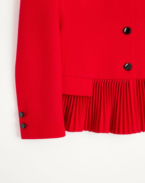 Valentino - Valentino Wool Crepe Jacket - Carmine Red - Woman - Jackets And Blazers