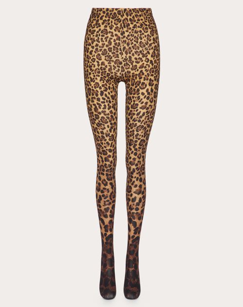 Valentino Leopard-print Tights In Animal Print