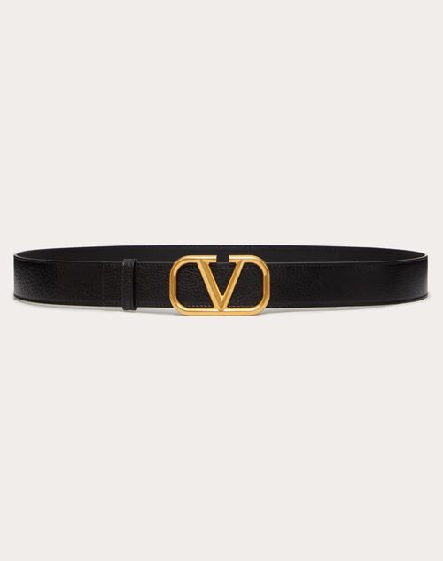 Valentino Garavani Vlogo Signature Belt In Ombré Cowhide In Black