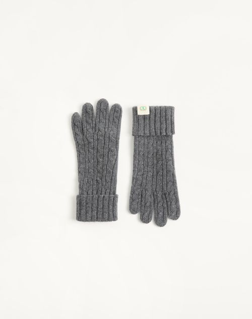 Valentino Garavani - Guanti Valentino In Lana - Grigio Scuro - Uomo - Cappelli E Guanti