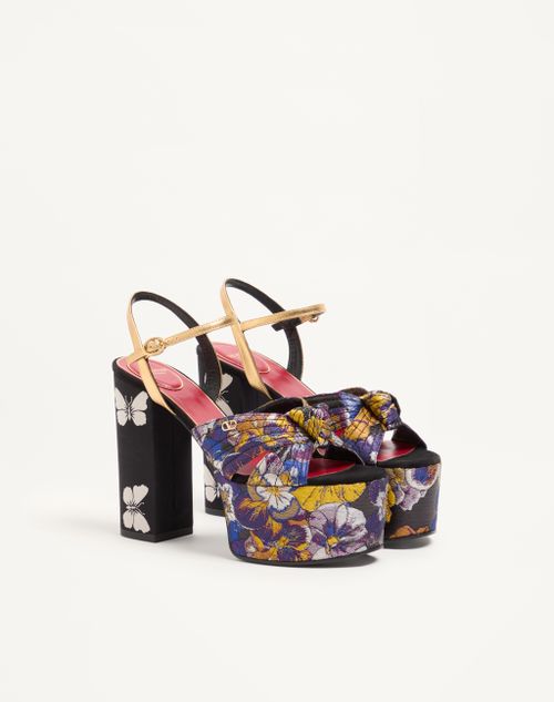 Valentino Garavani - Sandalo Con Plateau Crasher In Tessuto Jacquard Après L'hiver 125mm - Multicolor - Donna - Sandali