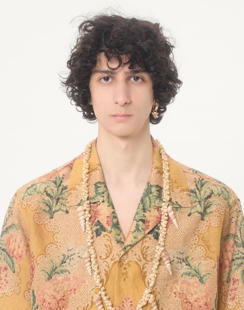 Valentino - Valentino Bowlinghemd Aus Leinen Mit Apres L'hiver-print - Multicolor - Mann - Hemden