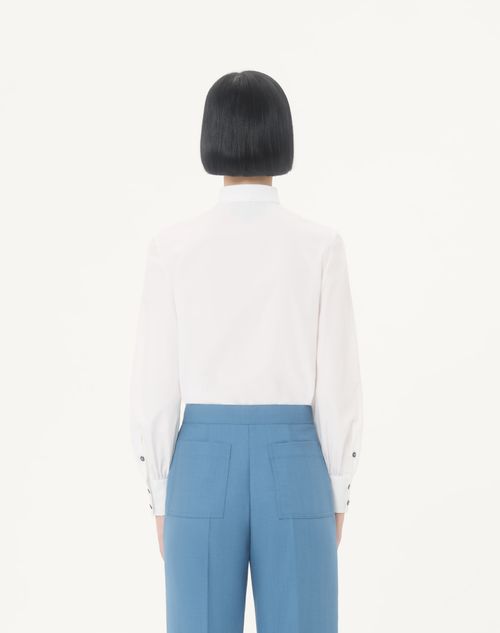Valentino - Cotton Popeline Shirt - White - Woman - Shirts And Tops