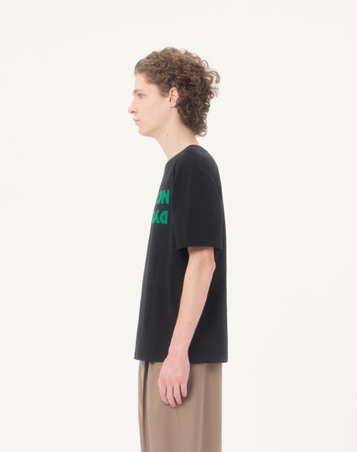 Valentino - Valentino Cotton T-shirt With Apollon/dyonisos Print - Black/green - Man - T-shirts And Sweatshirts