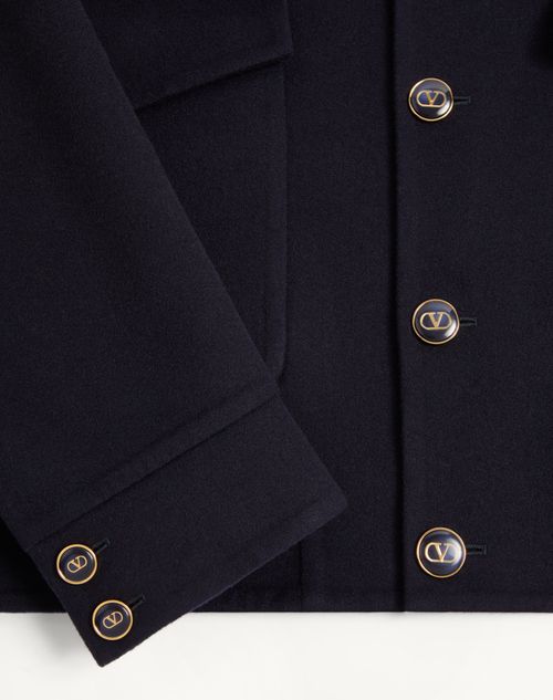 Valentino - Double Wool And Cashmere Bomber Jacket - Night - Man - Outerwear