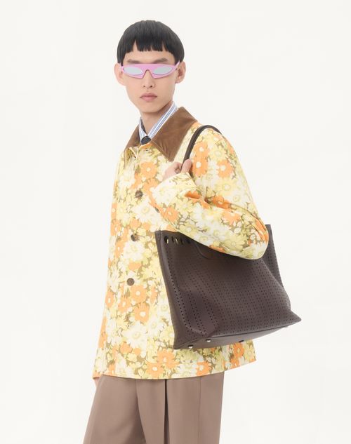 Valentino - Valentino Cotton Poplin Shirt With Vgold Stripes - Ivory/blue - Man - Shirts