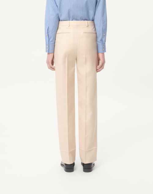 Valentino - Pantalones De Gabardina De Lana - Nata - Hombre - Pantalones Largos Y Cortos