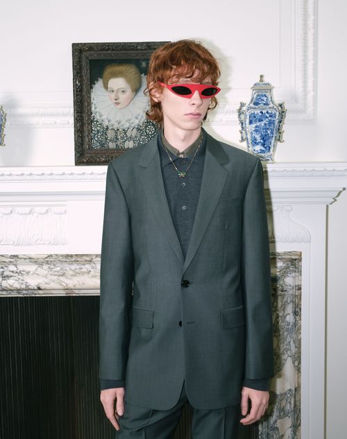 Valentino - Valentino Single-breasted Wool Jacket - Dark Grey - Man - Coats And Blazers