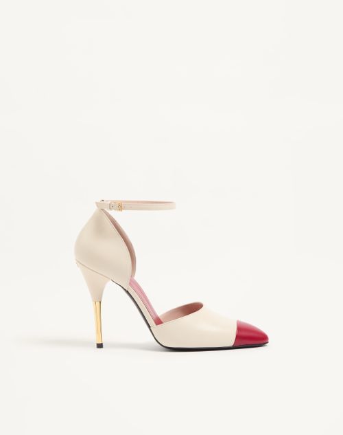 Valentino Garavani - Décolleté Sinead In Capretto 105mm - Burro/rosso - Donna - Décolleté E Slingbacks
