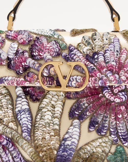 Valentino Garavani - Valentino Garavani Vsling Mini Embroidered Handbag - Multicolor/butter - Woman - Top Handle Bags