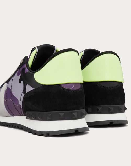 Valentino Garavani - Camouflage Rockrunner Sneaker - Grey/lilac/black - Man - Sneakers