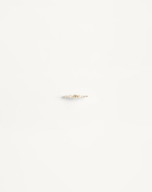 Valentino Garavani Vlogo Signature Metal And Pearl Tie Clip Man Gold/cream Onesize