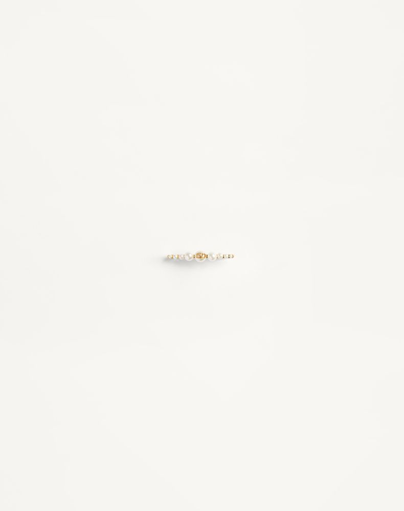 Valentino Garavani Men's Gold/Cream Vlogo Signature Metal And Pearl Tie Clip Man Uni