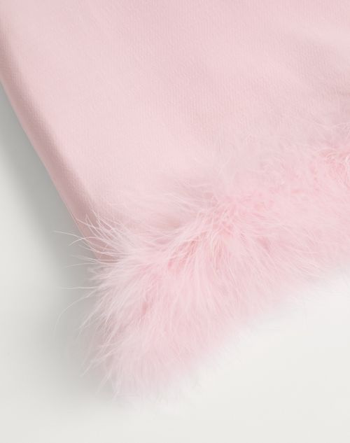 Valentino - Short Crepe Couture Skirt With Feathers - Rose - Woman - Skirts