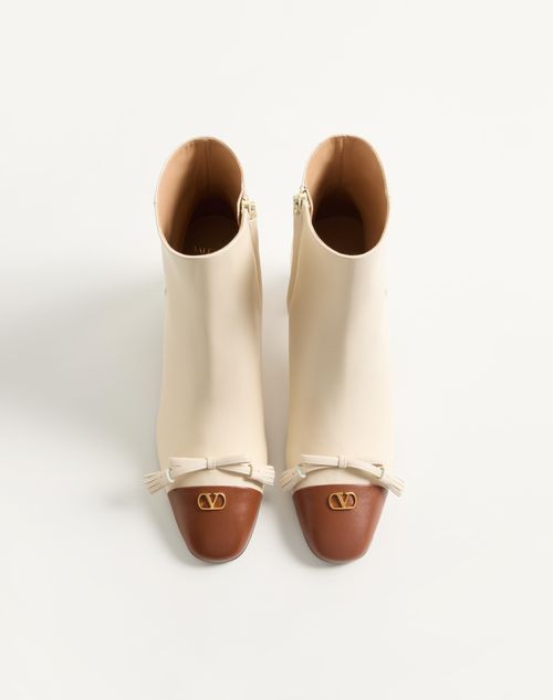 Valentino Garavani - Valet Du Roi Kidskin Leather Ankle Boot 60mm - Butter/tobacco - Woman - Boots