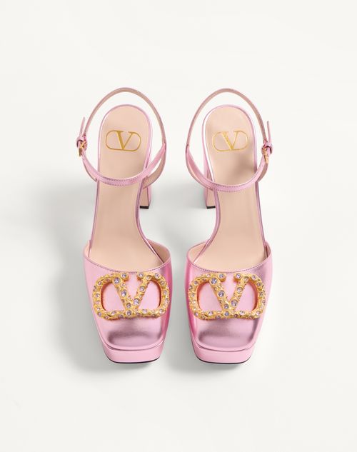 Valentino Garavani - Vlogo Signature Platform Pump In Laminated Nappa 115mm - Giacinto/violet - Woman - Pumps