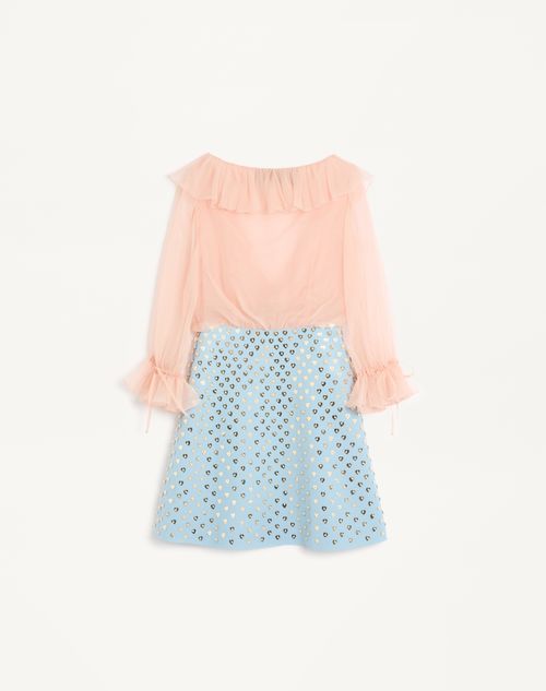 Valentino - Embroidered Crepe Couture Short Dress - Rose Mist/pastel Gray - Woman - Dresses