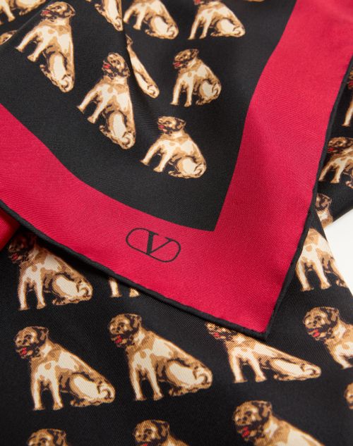 Valentino Garavani - Petit Charles Silk Scarf - Black/beige/red - Woman - Soft Accessories