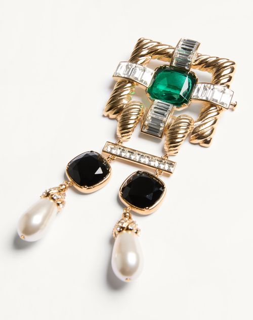 Valentino Garavani - Broche Hypergoutte De Metal Y Resina - Dorado/multicolor - Mujer - Bisutería