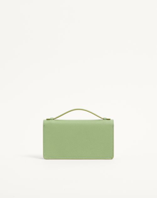 Valentino Garavani - Vlogo Signature Grainy Calfskin Wallet With Chain - Mint - Woman - Wallets And Small Leather Goods