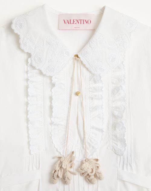Valentino - Embroidered Cotton And Linen Dress - White - Woman - Dresses