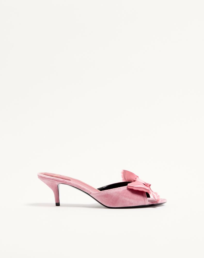Valentino Garavani Marie A Velvet Slide Sandal 55mm Woman Pink 38