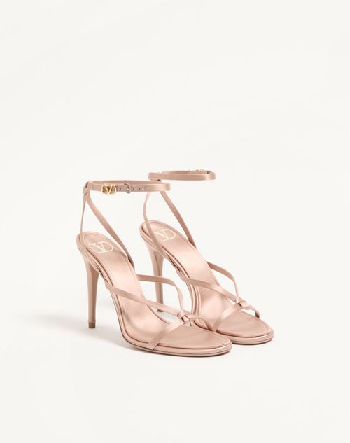 Valentino Garavani - Eveninglam Satin Sandal 100mm - Poudre - Woman - Sandals