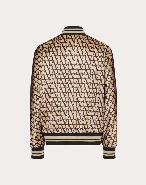 Valentino - Viscose Bomber Jacket With Toile Iconographe Print - Beige/black - Man - Outerwear