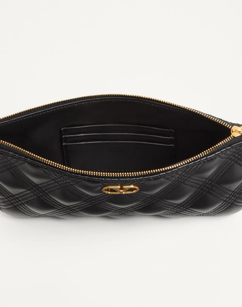 Valentino Garavani - Valentino Garavani Quiltie 67 Pouch In Quilted Nappa Leather - Black - Woman - Clutches