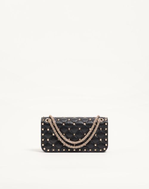 Valentino Garavani - Valentino Garavani Rockstud Spike Small Shoulder Bag In Kidskin - Black - Woman - Shoulder Bags